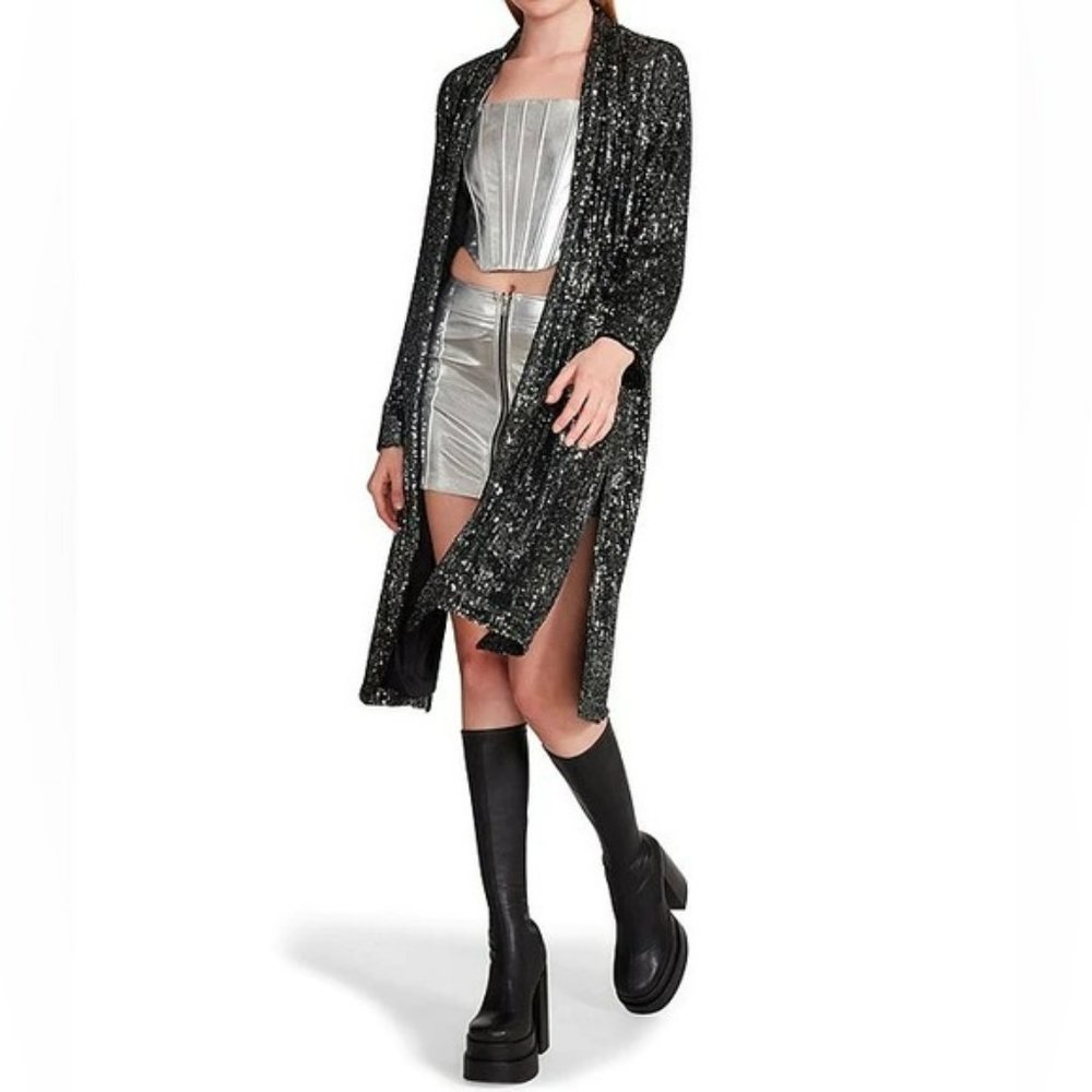 BB Dakota Rare Black Show Stopper Sequin Duster   Fashion Blogger Favourite